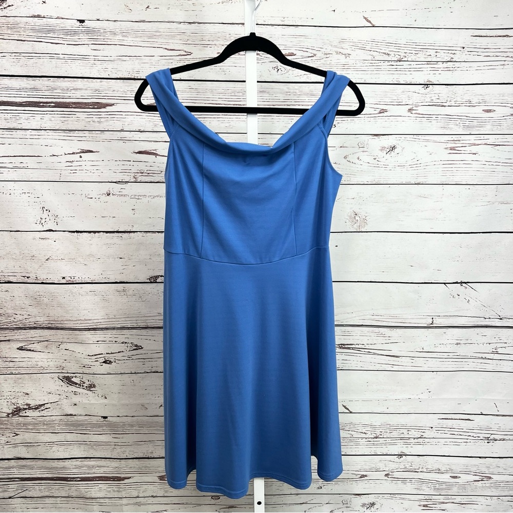 Zalalus Blue Sleeveless Flare Skater Dress Large NWT